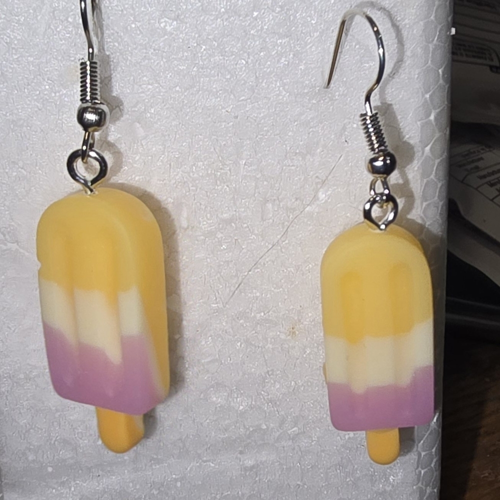 Yellow and Purple Popsicle Earrings